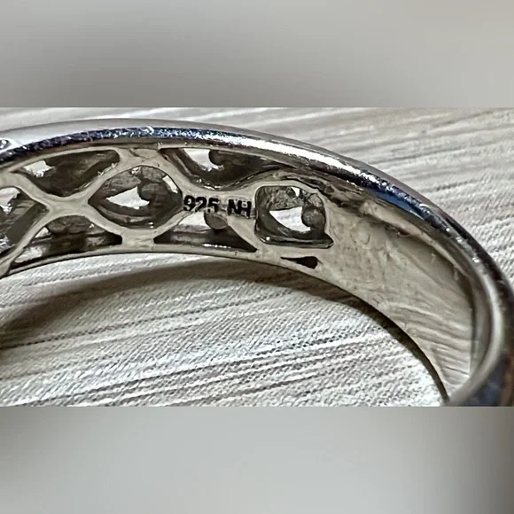 Gems En Vogue Sterling Silver 1.05ctw Pink Sapphire Cluster Ring, Size 8, 6g - Picture 6 of 10